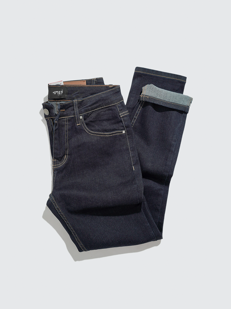 Quần Jeans Trơn Form Slimfit QJ022 Màu Xanh Đen