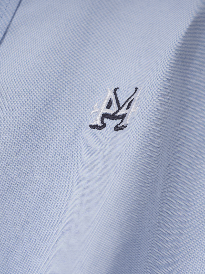 Áo Sơ Mi Oxford Thêu Logo 4M SM085 Màu Xanh Biển