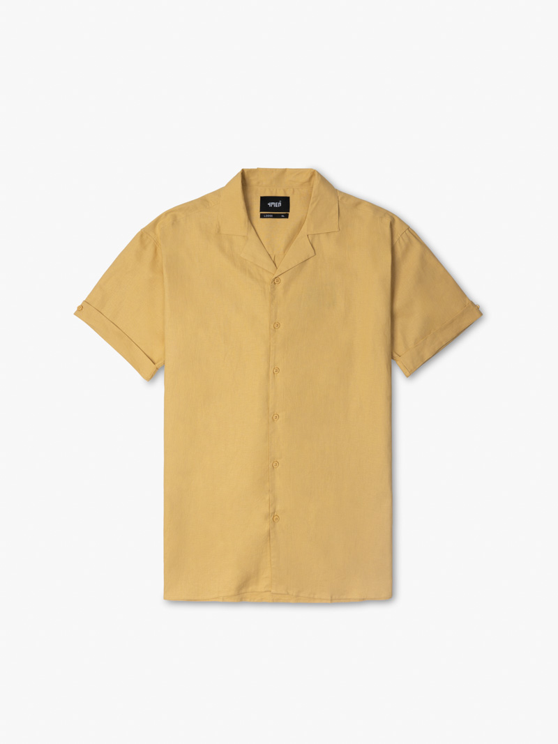 Áo Sơ Mi Linen Trơn Cổ Cuban Form Loose SM120