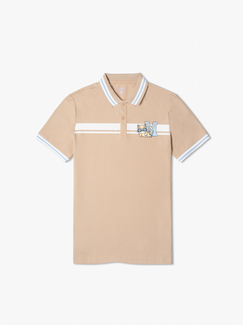 Áo Polo In Regular Mèo Đeo Kính PO101