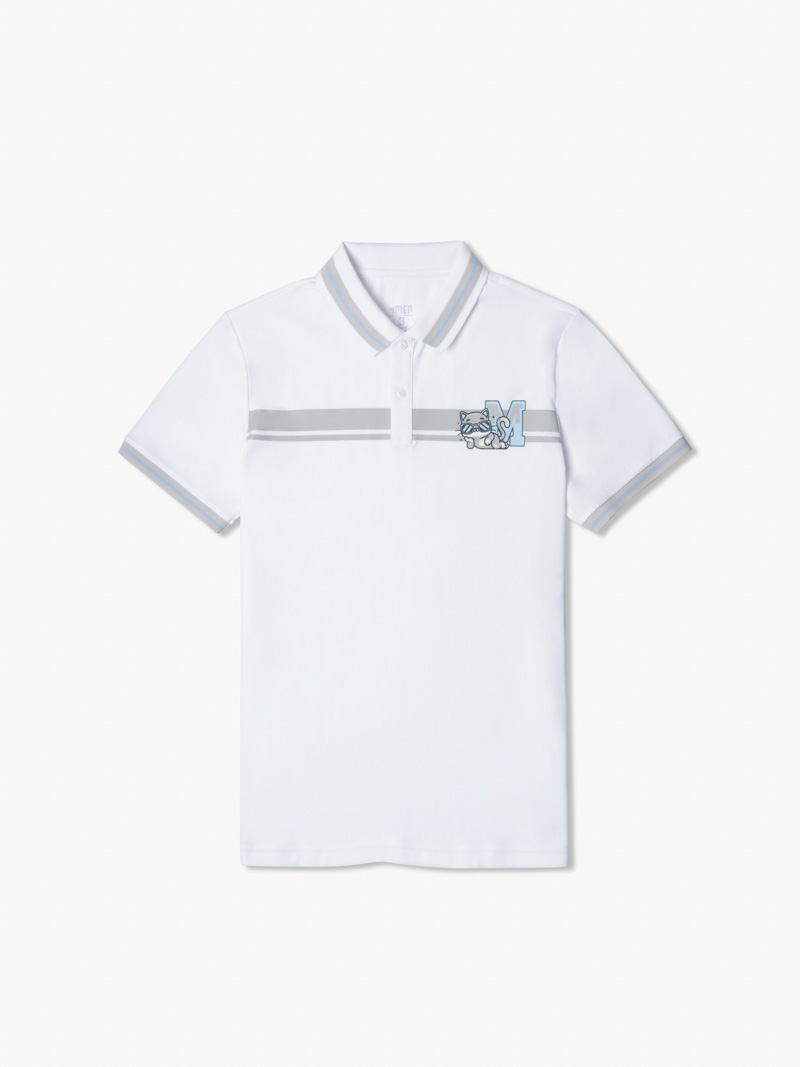 Áo Polo In Regular Mèo Đeo Kính PO101