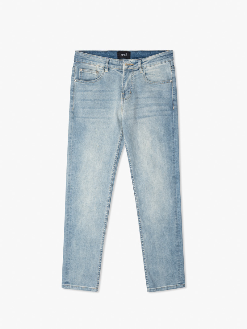 Quần Jeans Xanh Slimfit Túi Xếp Li QJ076 Màu Xanh