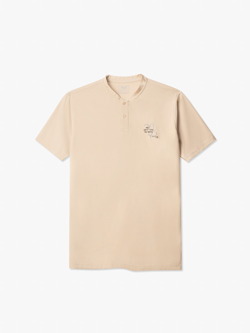 Áo Thun Cổ Trụ Thêu Form Slimfit AT128