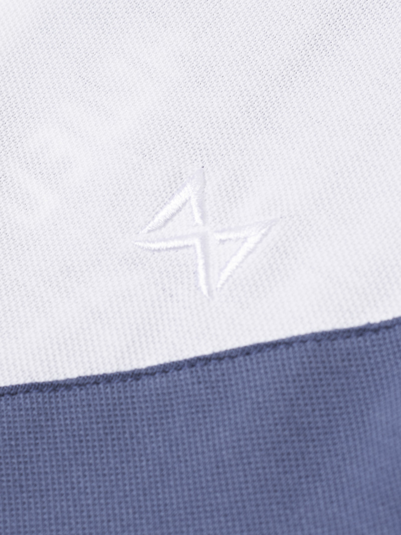 Áo Polo Rã Phối Thêu Logo Form Slimfit PO123 Màu Xanh Đá