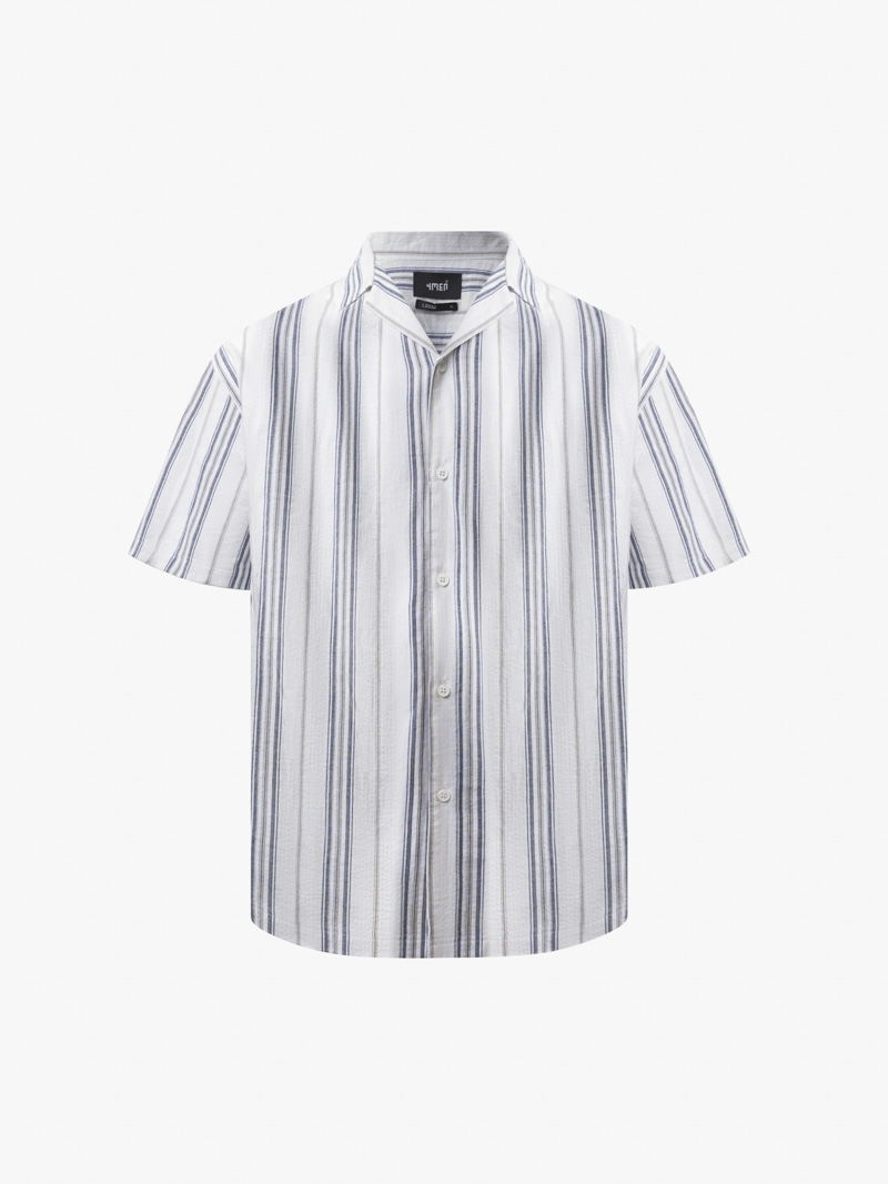 Áo Sơ Mi Linen Sọc Tay Ngắn Form Loose SM148