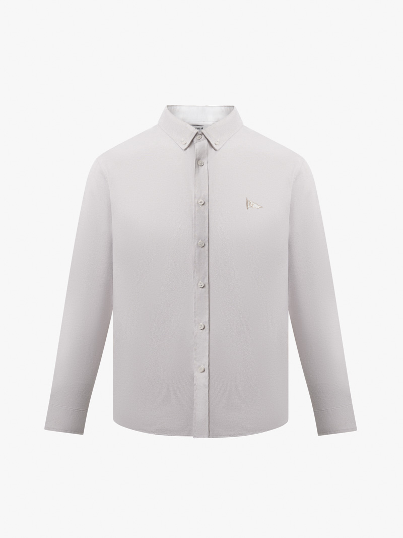 Áo Sơ Mi Oxford Cổ Button-Down Thêu Ngực Form Regular SM149 Màu Be