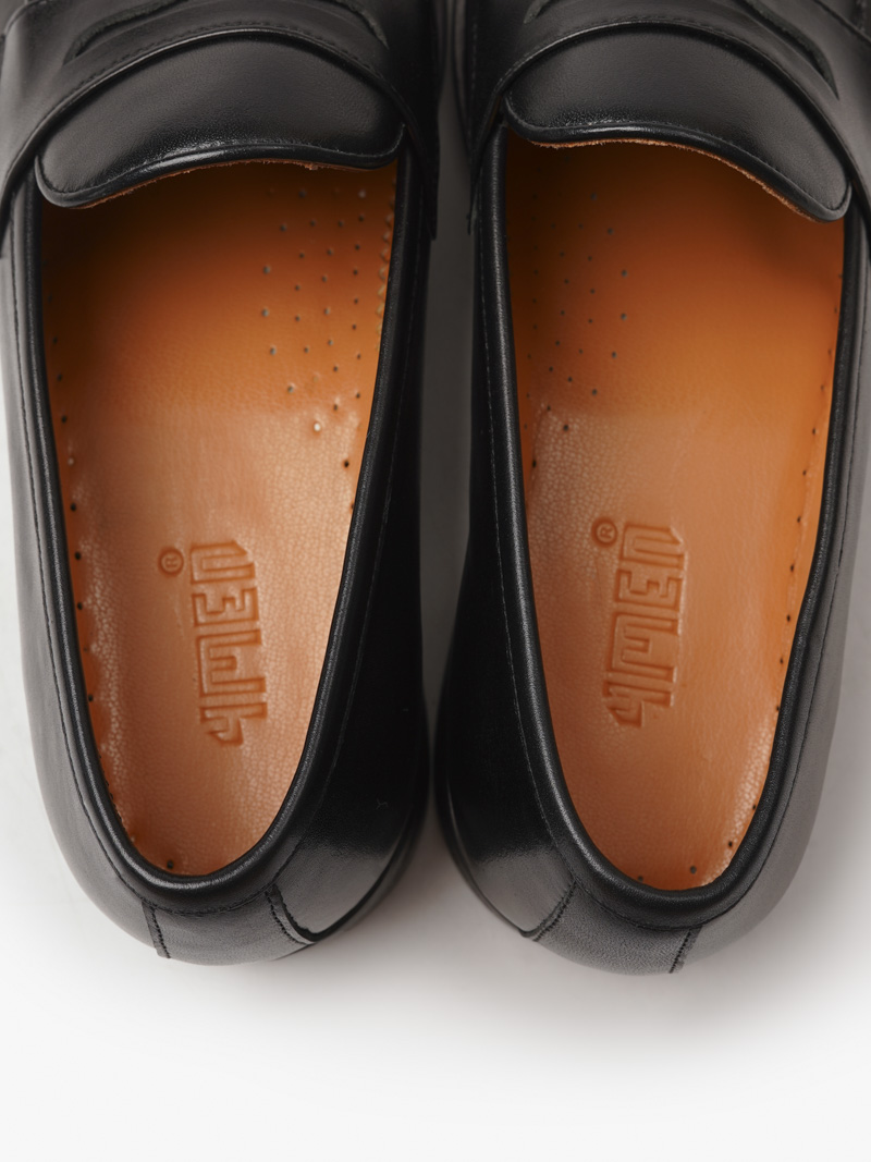 Giày Penny Loafer Da Bò GI020 Màu Đen