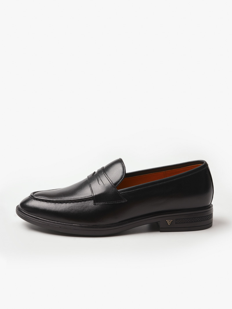 Giày Penny Loafer Da Bò GI020 Màu Đen