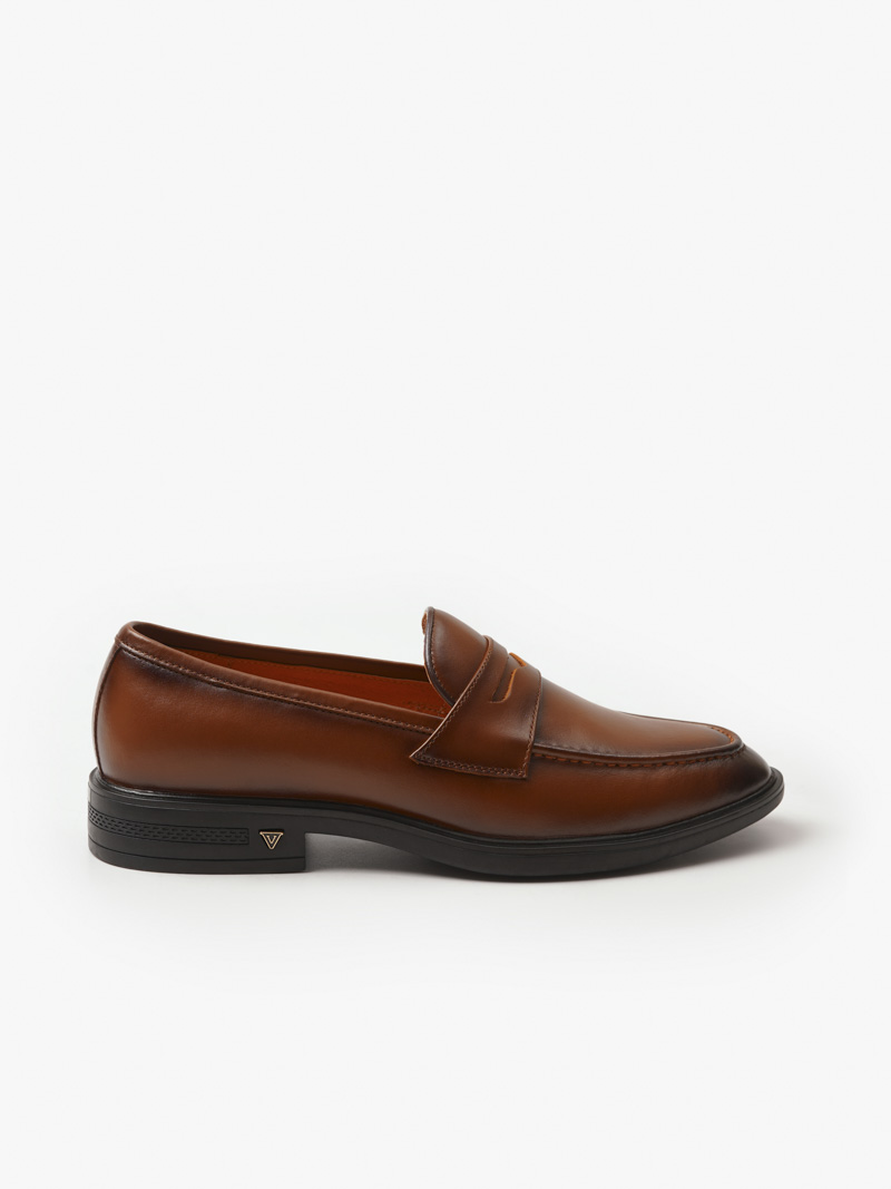 Giày Penny Loafer Da Bò GI020 Màu Nâu