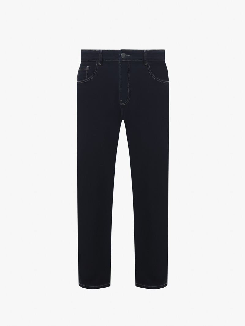 Quần Jeans Xanh Đen Thêu 4MEN Form Regular QJ101