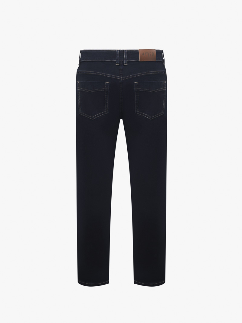 Quần Jeans Xanh Đen Thêu 4MEN Form Regular QJ101