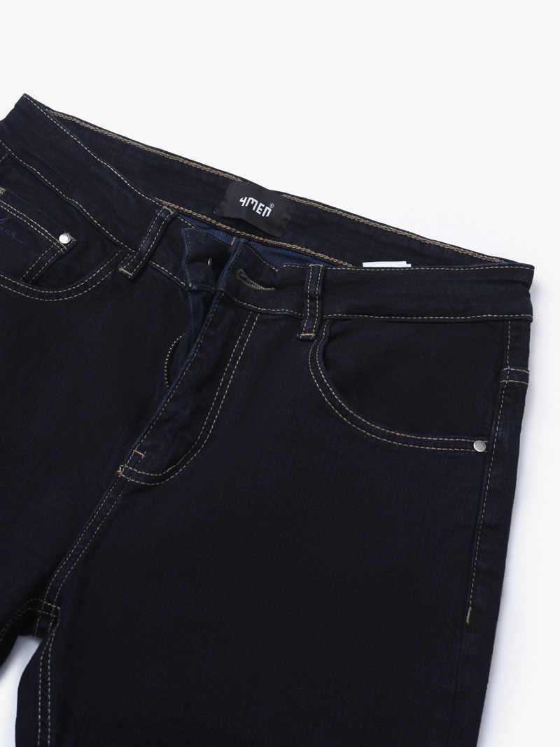 Quần Jeans Xanh Đen Thêu 4MEN Form Regular QJ101