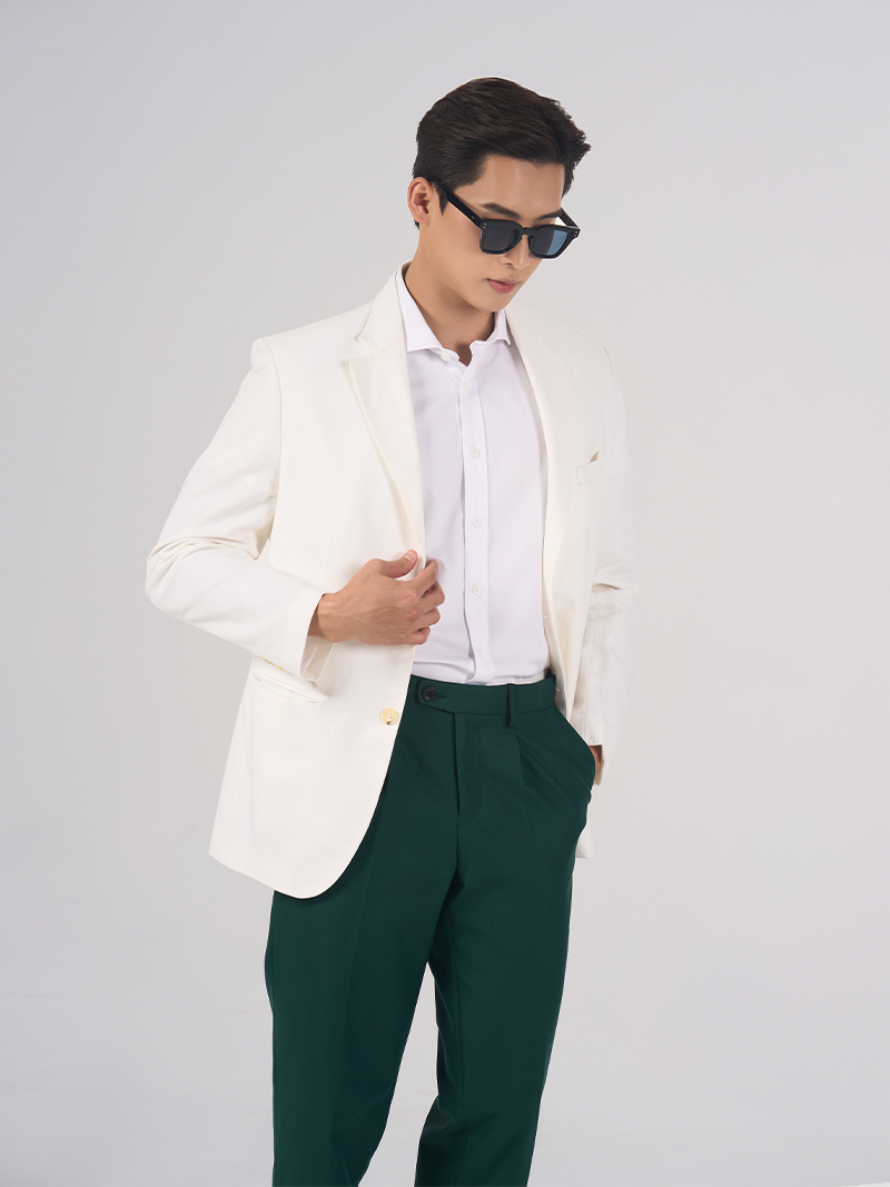 Áo Vest Trơn Linen Form Regular AV040 Màu Trắng