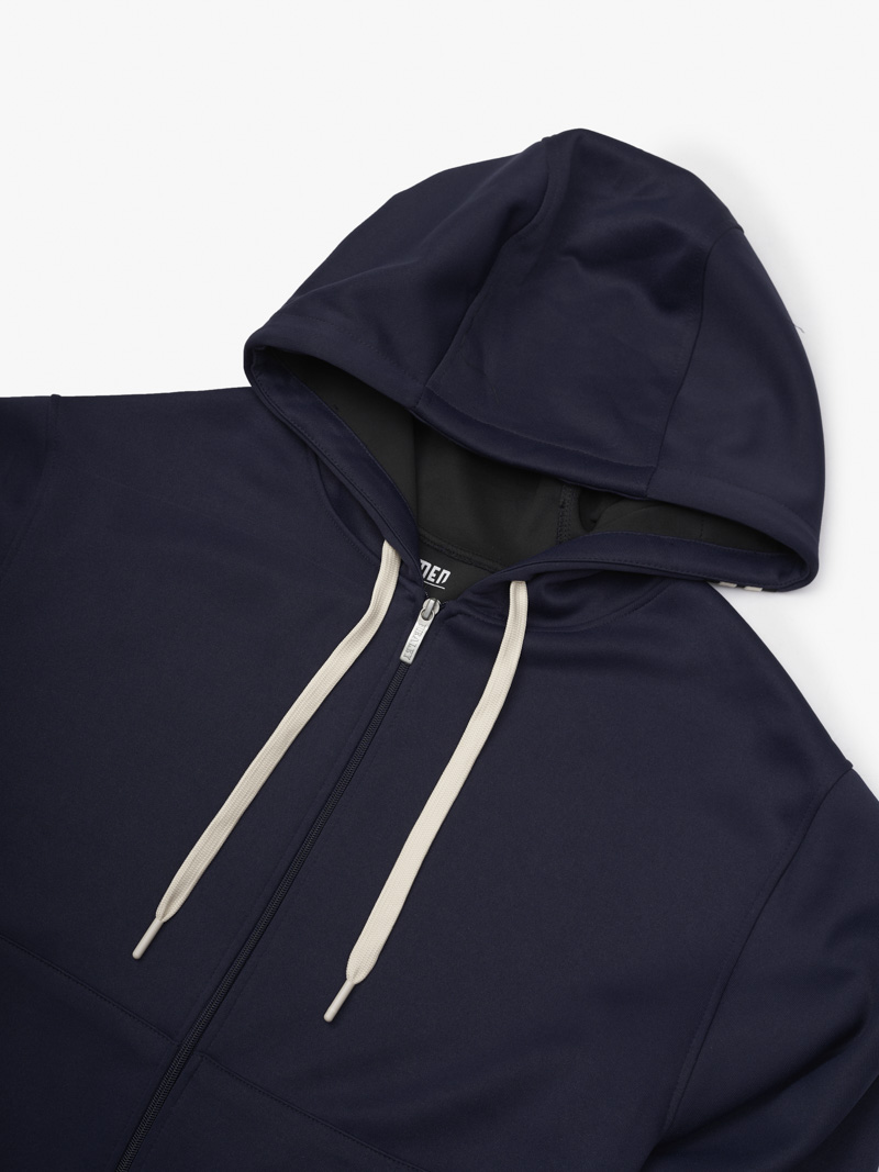 Áo Khoác Hoodie khóa zip Phối Dây Sọc Form Regular AH006 Màu Xanh Đen