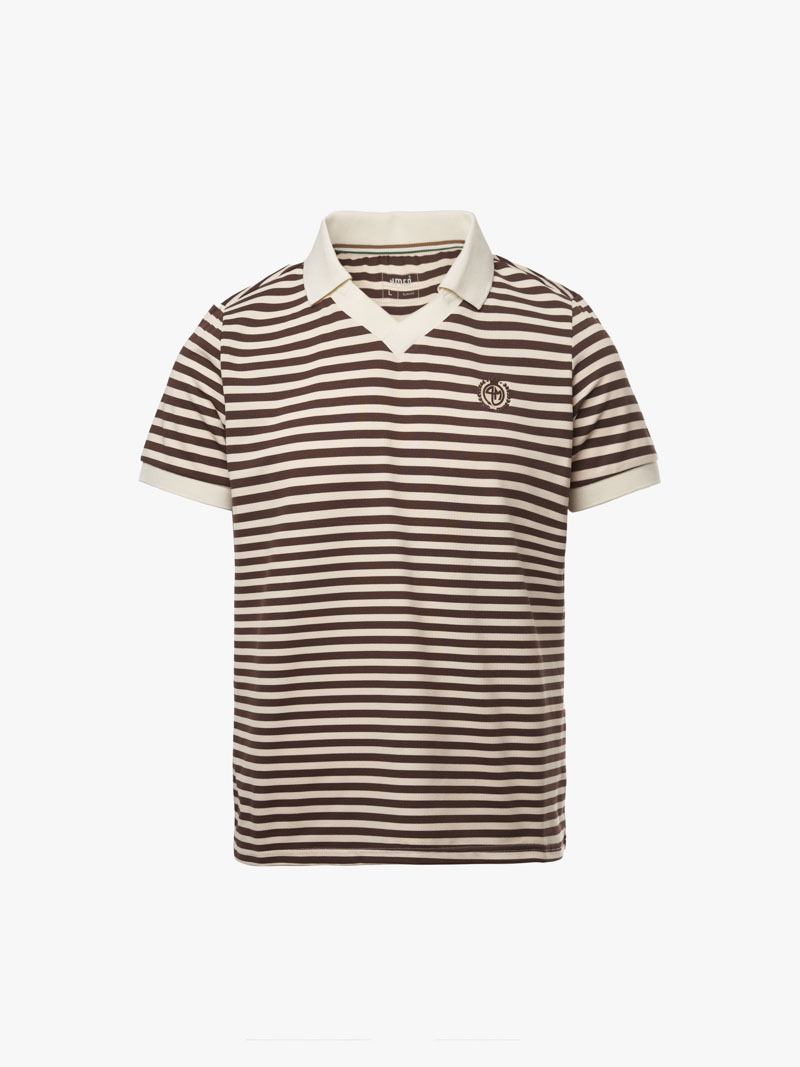 Áo Polo Sọc Cổ Tim In Logo Tròn 4M Ở Ngực Form Slimfit PO151