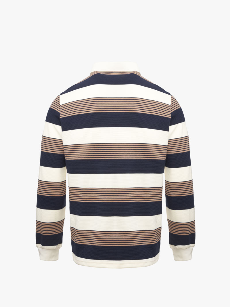 Áo Rugby Shirt Sọc Ngang In Logo Preppy Heritage Ở Ngực Form Regular PO150 Sọc Xanh Đen