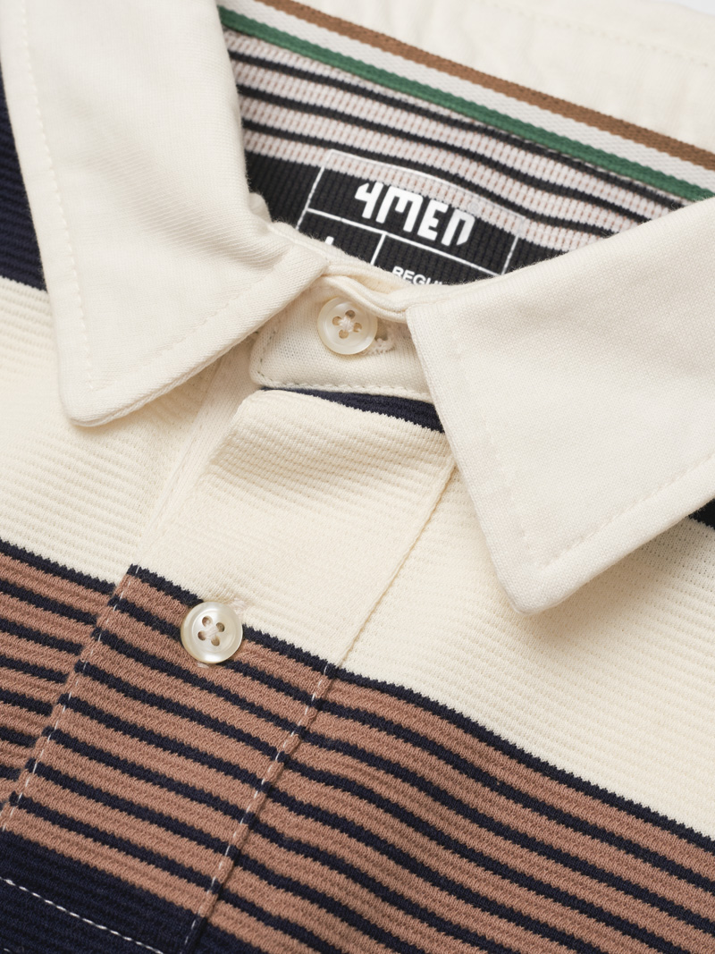 Áo Rugby Shirt Sọc Ngang In Logo Preppy Heritage Ở Ngực Form Regular PO150 Sọc Xanh Đen