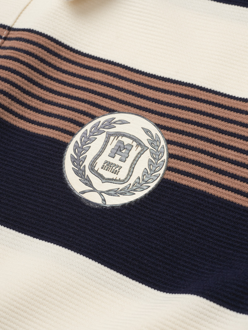 Áo Rugby Shirt Sọc Ngang In Logo Preppy Heritage Ở Ngực Form Regular PO150 Sọc Xanh Đen