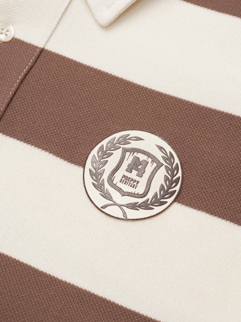 Áo Rugby Shirt Sọc To In Logo Preppy Heritage Ở Ngực Form Regular PO152 Sọc Nâu