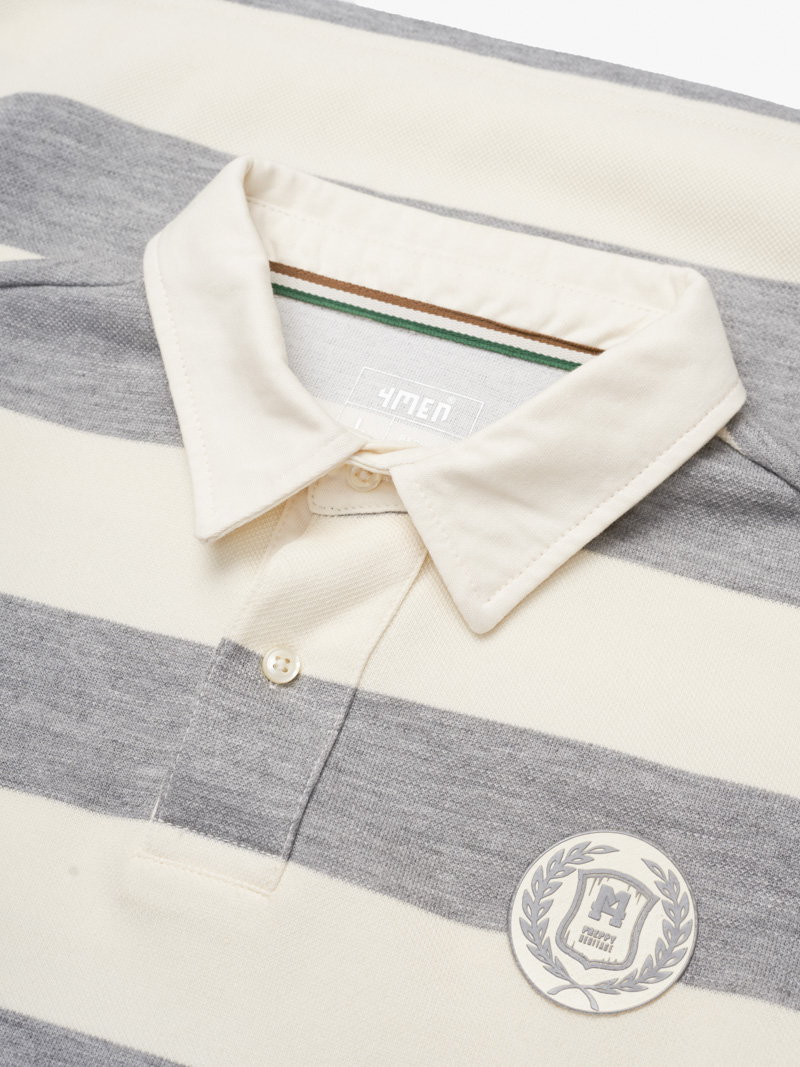 Áo Rugby Shirt Sọc To In Logo Preppy Heritage Ở Ngực Form Regular PO152 Sọc Xám