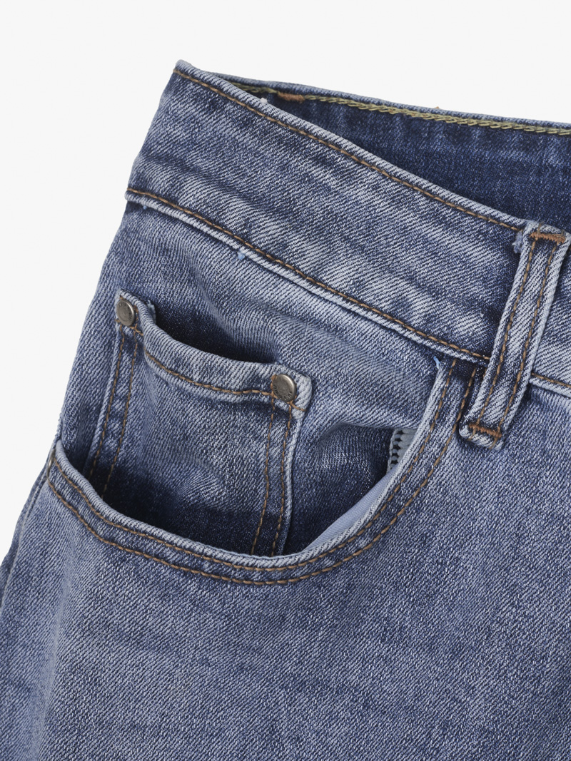 Quần Jean In Logo 4MEN Túi Sau Form Slimfit QJ108 Xanh biển