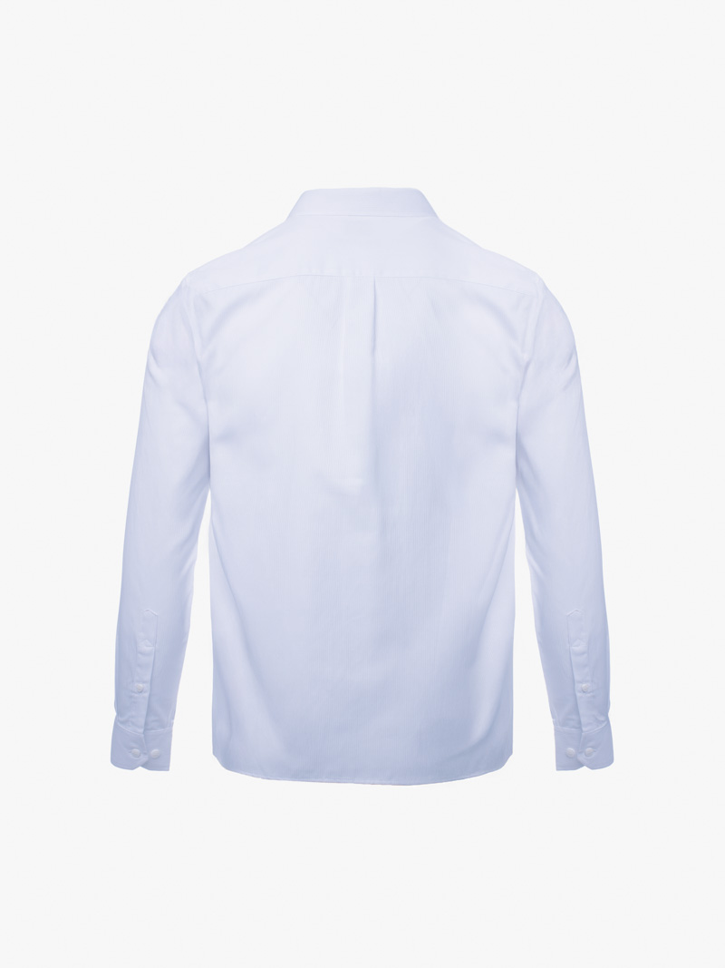 Áo Sơ Mi Sọc Thêu Huy Hiệu M Form Tailored SM180 Sọc Xanh Biển