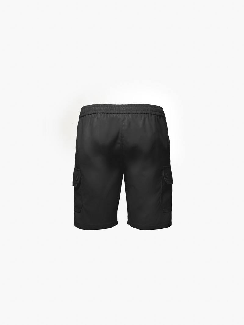 Quần Short Kaki Trang Trí Đường Diễu 2 Bên Túi Hộp Form Straight QS073 Màu Đen