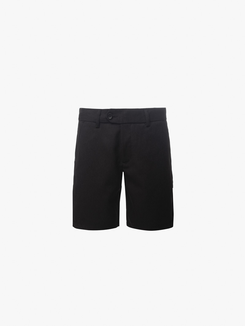 Quần Short Linen Trơn Form Straight QS068 Màu Đen