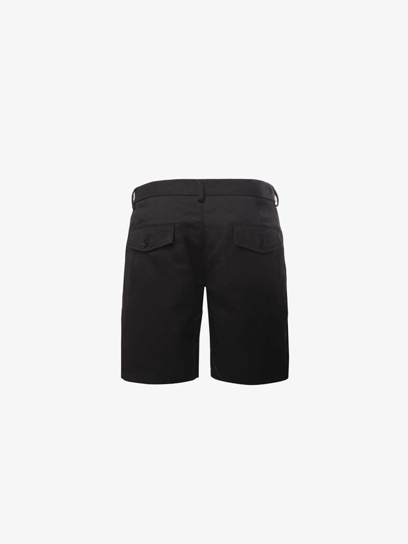 Quần Short Linen Trơn Form Straight QS068 Màu Đen