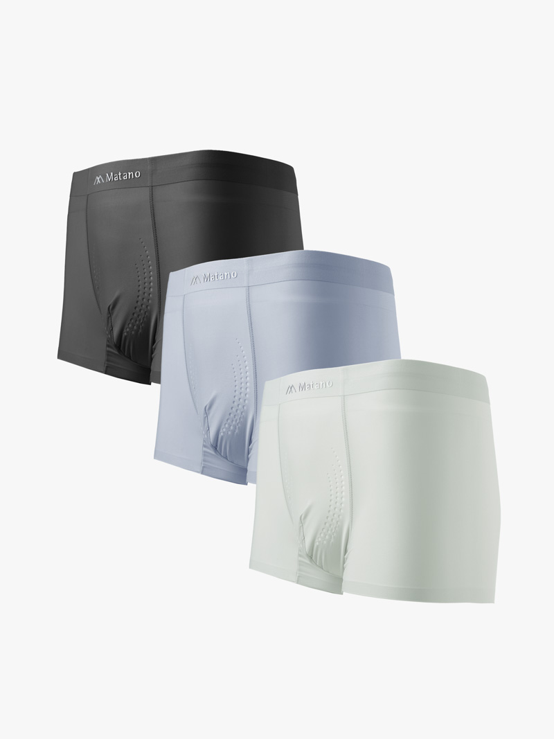 Quần Boxer Lụa Băng Đục Lỗ Thoáng Khí QL067 Màu Xám Đậm