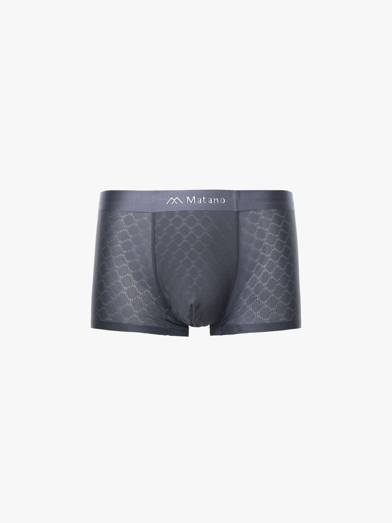 Quần Boxer Lụa Băng Thông Hơi Hoạ Tiết QL069 Màu Xám Đậm