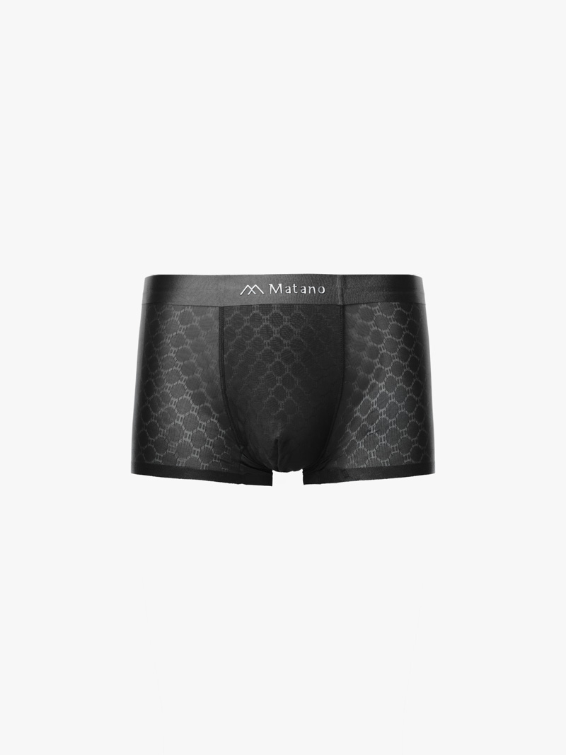 Quần Boxer Lụa Băng Thông Hơi Hoạ Tiết QL069 Màu Đen