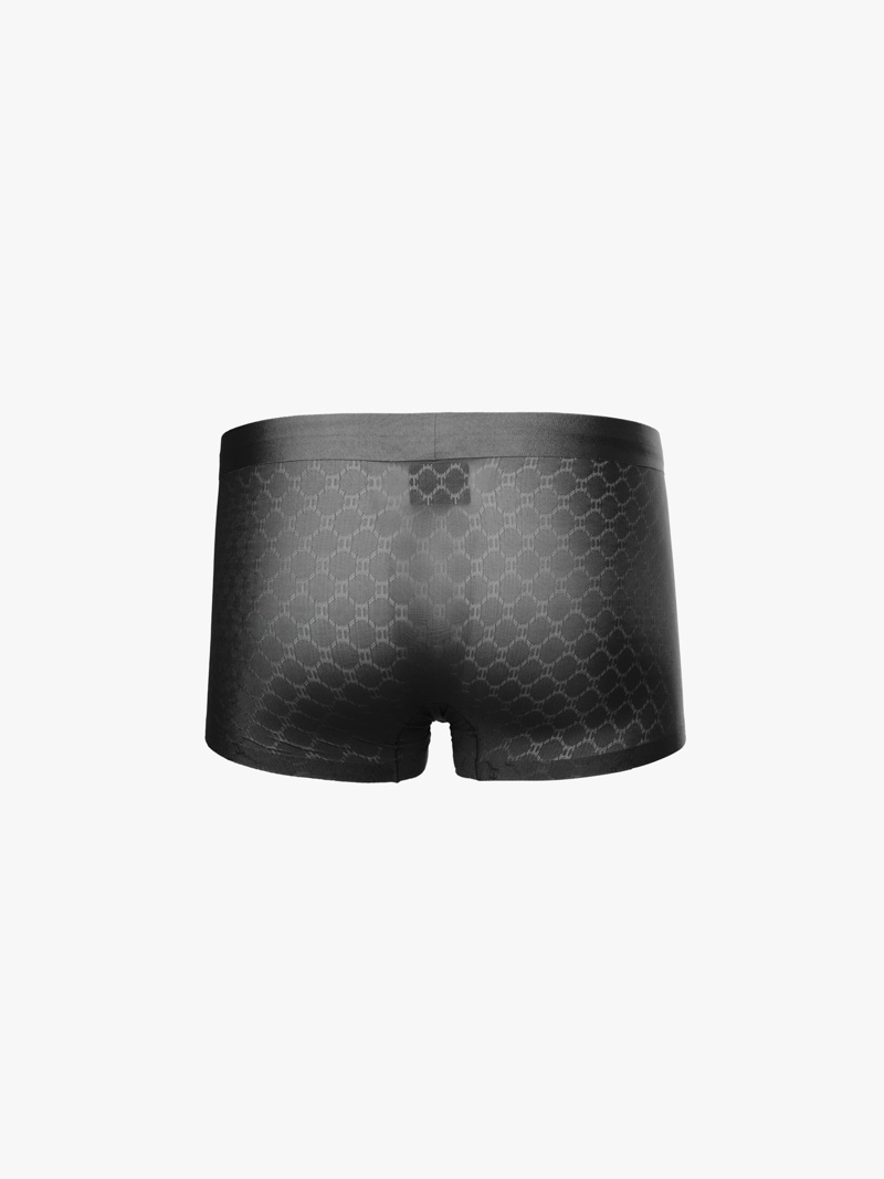Quần Boxer Lụa Băng Thông Hơi Hoạ Tiết QL069 Màu Đen