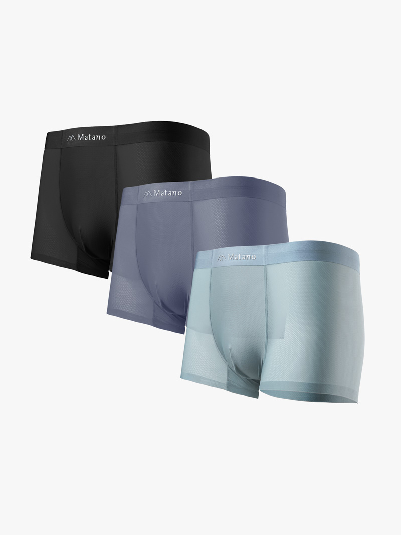 Quần Boxer Lụa Băng Thông Hơi QL066 Màu Xanh Đá