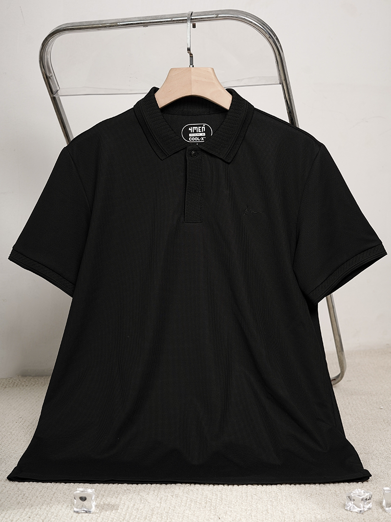 Áo Polo Cool-X Thêu Logo Tròn 4M Form Regular PO167 Màu Đen