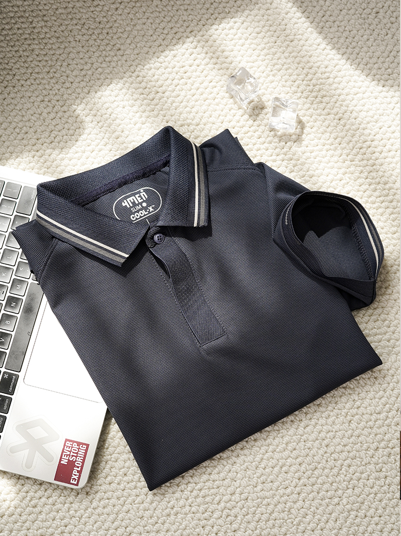 Áo Polo Cool-X Trơn Form Slimfit PO166 Màu Xanh Đen