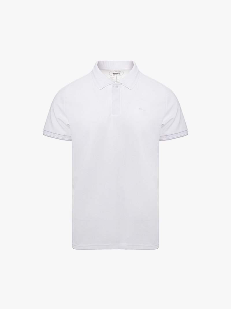 Áo Polo Cool-X Thêu Logo Tròn 4M Form Regular PO167 Màu Trắng
