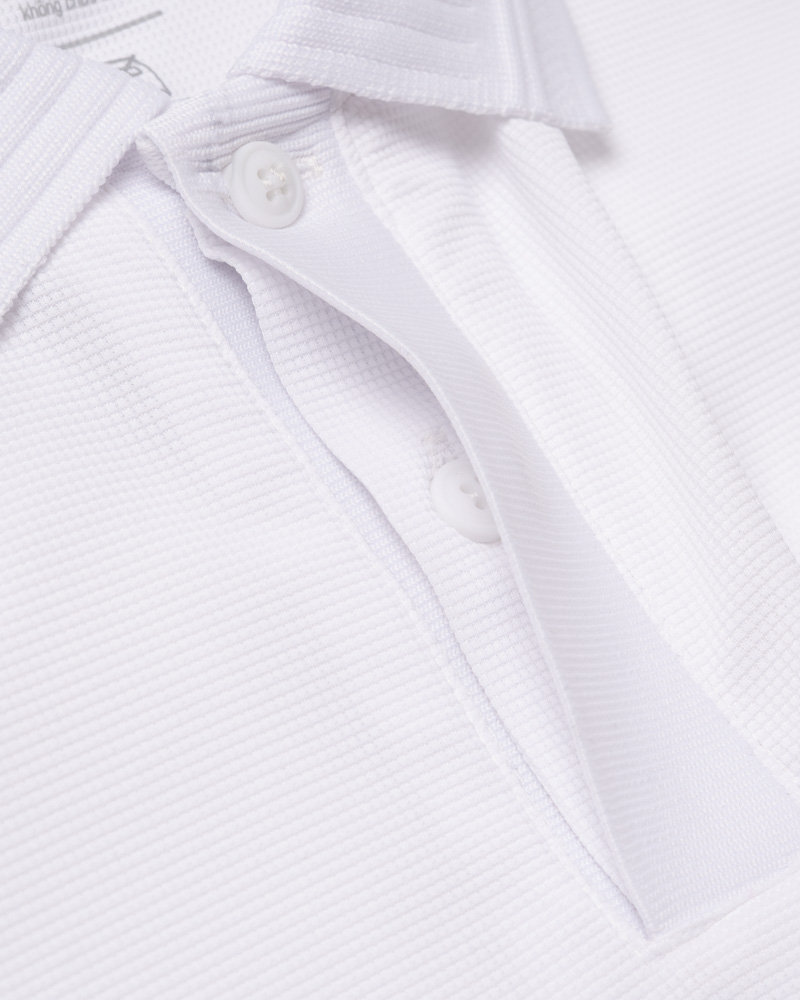 Áo Polo Cool-X Thêu Logo Tròn 4M Form Regular PO167 Màu Trắng