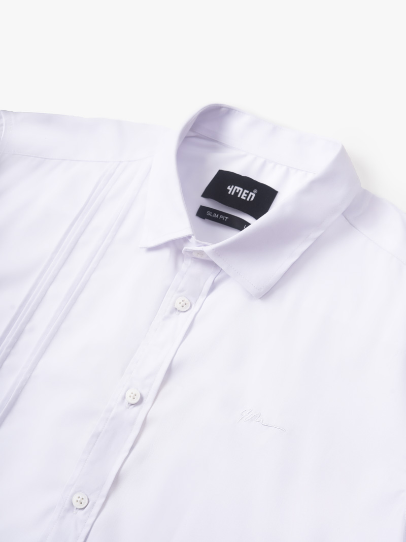 Áo Sơ Mi Coolmax Xếp Ly Thêu 4M Form Slimfit SM194