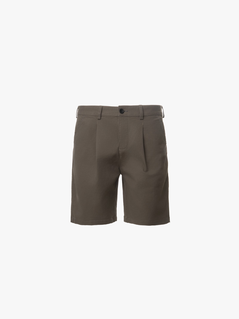 Quần Short Kaki Diễu 2 Bên Miệng Túi Form Straight QS074 Màu Nâu Nhạt