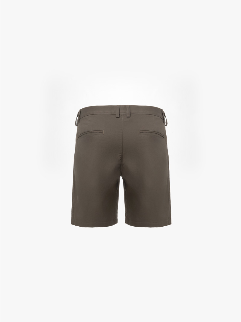 Quần Short Kaki Diễu 2 Bên Miệng Túi Form Straight QS074 Màu Nâu Nhạt