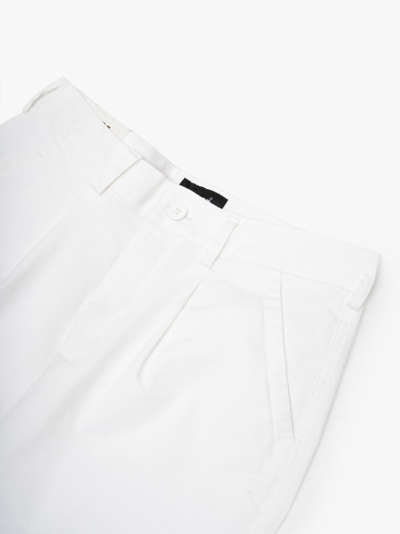 Quần Short Kaki Diễu 2 Bên Miệng Túi Form Straight QS074 Màu Trắng