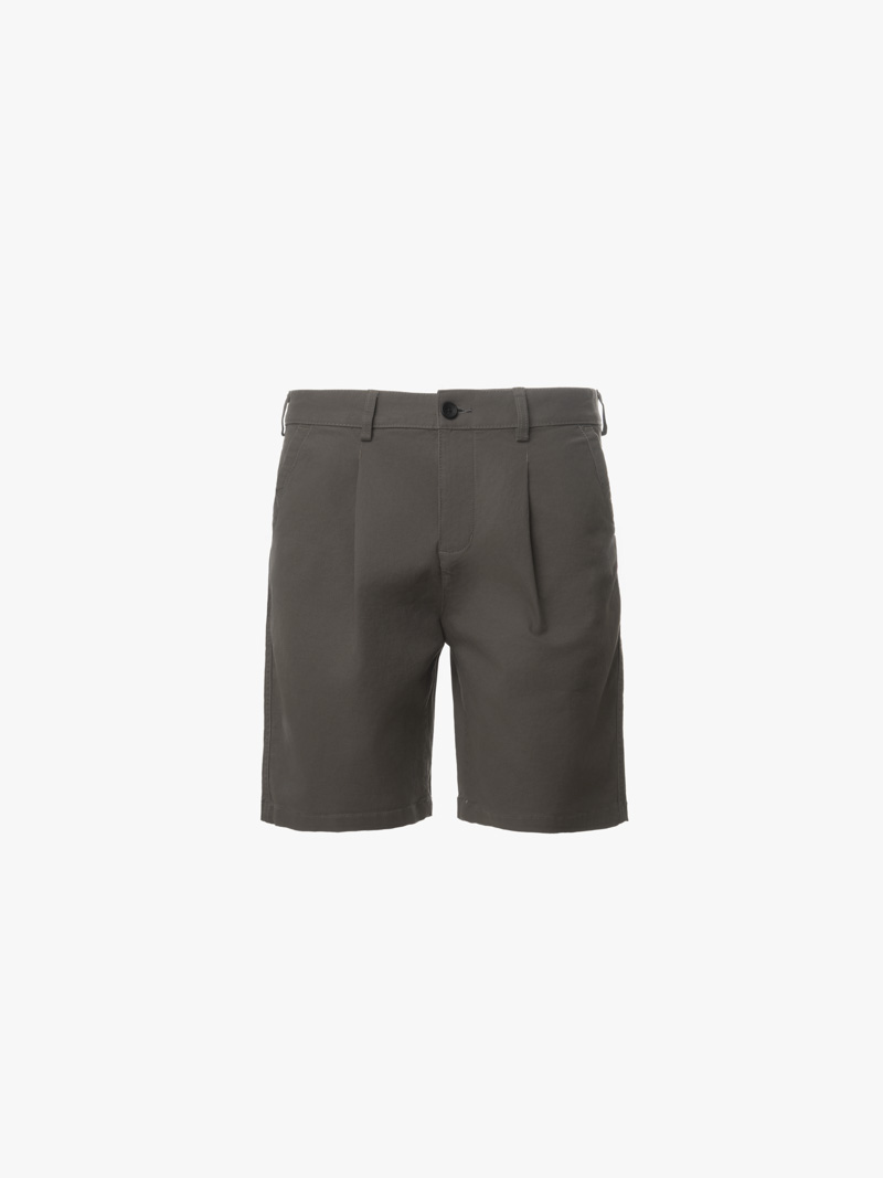 Quần Short Kaki Diễu 2 Bên Miệng Túi Form Straight QS074 Màu Xám Đậm