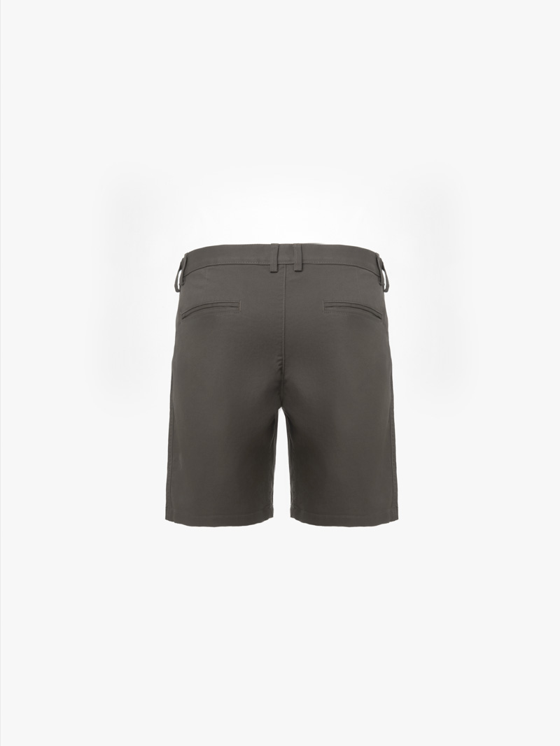 Quần Short Kaki Diễu 2 Bên Miệng Túi Form Straight QS074 Màu Xám Đậm