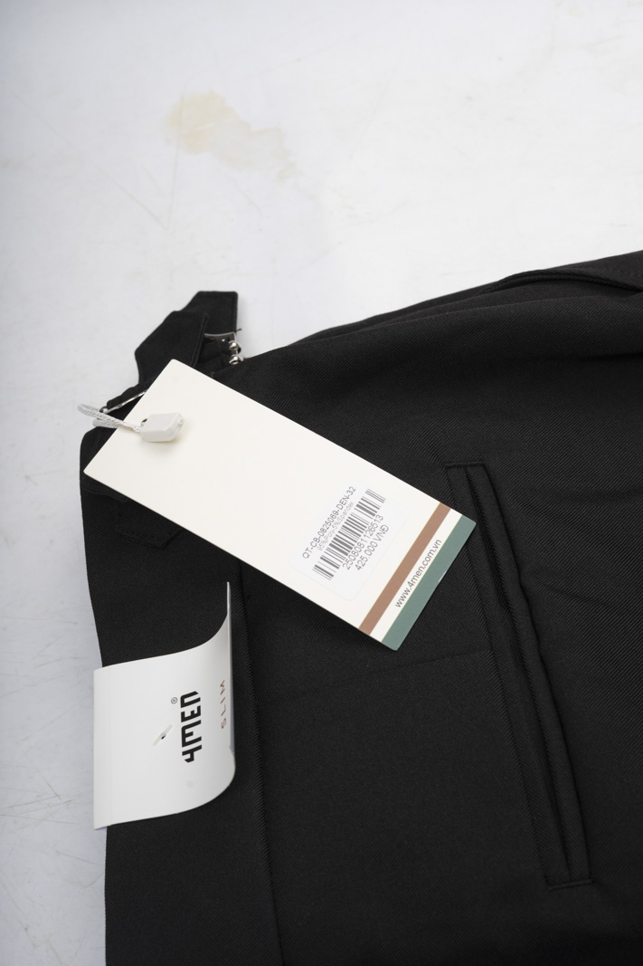 Quần Tây Sidetab Trơn Form Slimfit QT069 Màu Đen