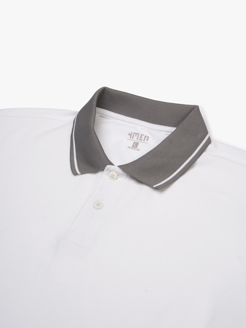 Áo Polo Cá Sấu In 2 Bên Sườn Form Regular PO175 Màu Trắng
