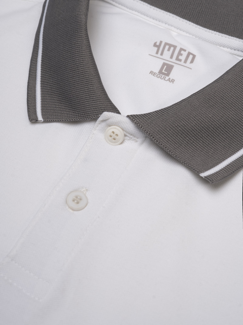 Áo Polo Cá Sấu In 2 Bên Sườn Form Regular PO175 Màu Trắng