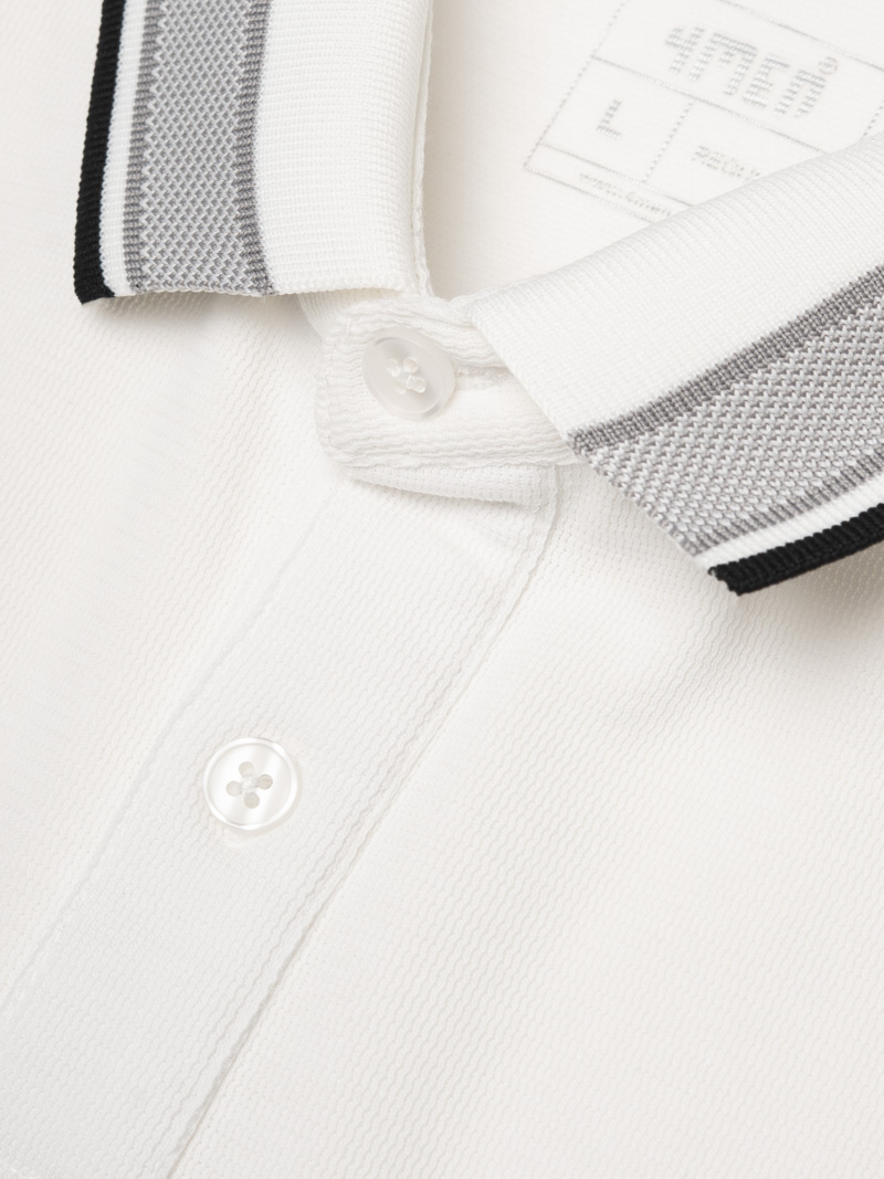 Áo Polo Cổ Phối Màu Form Regular PO172 Màu Trắng