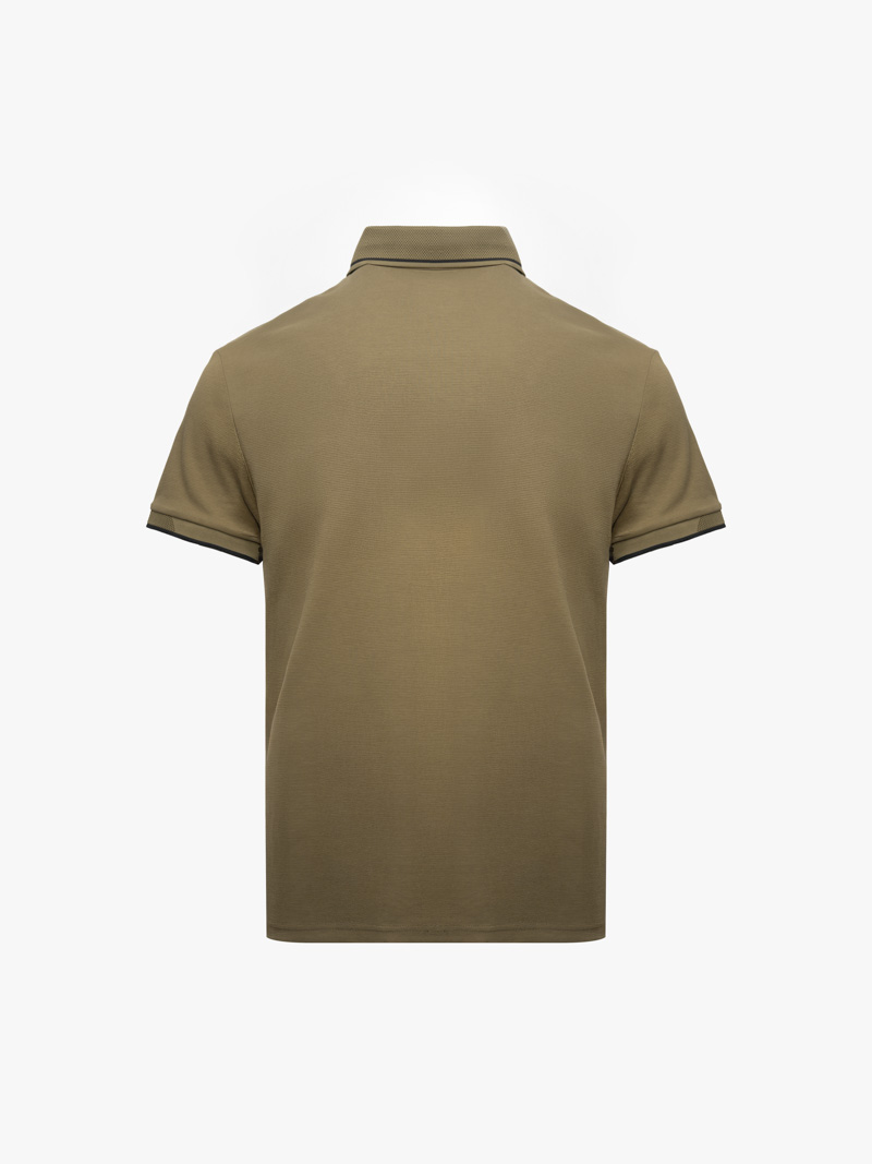 Áo Polo Phối Bo Cổ Dệt Mè Form Regular PO173 Màu Rêu