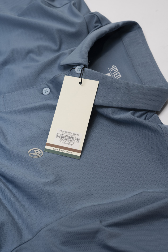 Áo Polo Thể Thao In Logo 4M Tròn Form Regular PO171 Màu Xám Xanh